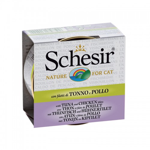 Schesir Chat Thon Poulet avec Bouillon 70 gr